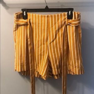 Gold and White Paperbag Shorts